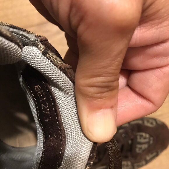 FENDI FF Monogram Suede and Canvas Fashion Sneakers - MADE IN ITALY - Picture 10 of 11